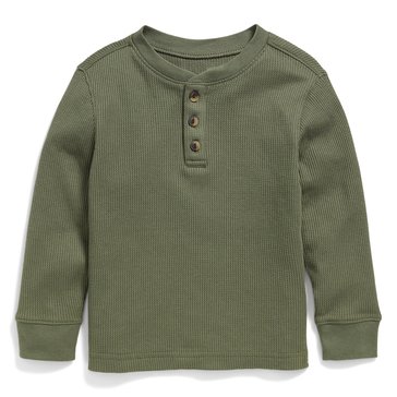 Old Navy Toddler Boys' Long Sleeve Waffle Henley Rounder Shirt