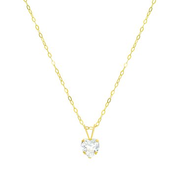 Cubic Zirconia Heart Pendant Necklace