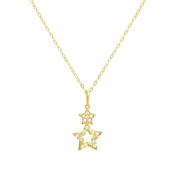 Cubic Zirconia Graduating Stars Pendant Necklace