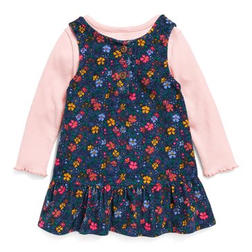 Old Navy Baby Girls' Long Sleeve Printed Corduroy Pinafore Dress Set