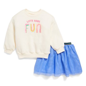 Old Navy Baby Girls' Fleece Crew with Tutu Skirt, 2-Piece Set