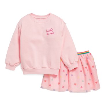 Old Navy Baby Girls' Fleece Crew with Tutu Skirt, 2-Piece Set