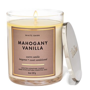 Bath & Body Works Mahogany Vanilla Core Tumbler Single Wick Candle