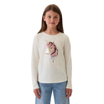 Gap Big Girls Long Sleeve Flip Graphic Tee