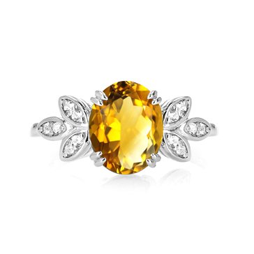 Citrine and White Topaz Accent Ring