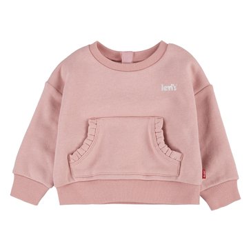 Levi's Baby Girls' Kangaroo Pocket Crew Neck Sweatshirt