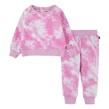 Levi's Baby Girls' Crew Sweatshirt Jogger Set