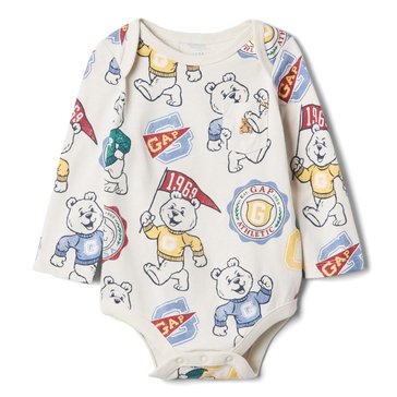 Gap Baby Boys' Long Sleeve Logo Bodysuit