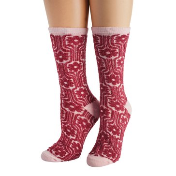 Legale Women's Feather Floral Crew Socks