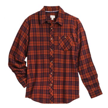 Eight Bells Men's Long Sleeve Unlined Flannel Shirt 