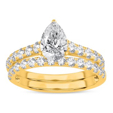 DREAMFUSION4 2 cttw Lab Grown Diamond Pear Shape Bridal Set