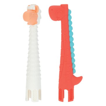 Nuby Dino and Llama Silicone Animal Sensory Tube Teethers