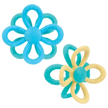 Nuby Geo Silicone Teether, 2-Pack