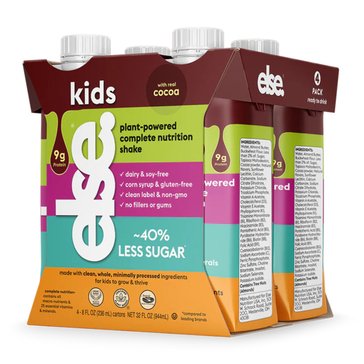 Else Kids Cocoa Plant-Based Complete Nutrition RTD Shake, 4-Pack
