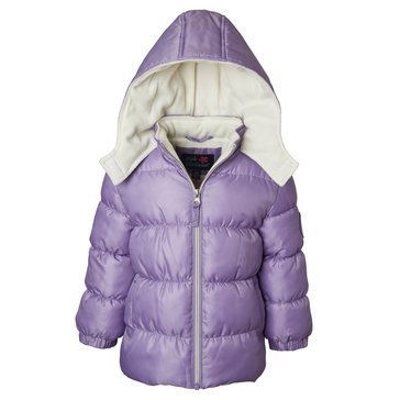 Pink Platinum Toddler Girls' Solid Puffer Coat