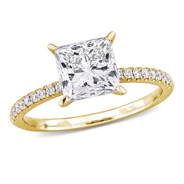 Created Forever 2 1/6 cttw Princess and Round Cut Lab Grown Diamond Solitaire Engagement Ring