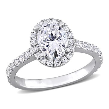 Created Forever 2 cttw Oval and Round Cut Lab Grown Diamond Halo Engagement Ring