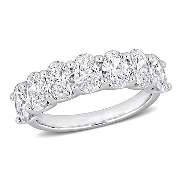 Created Forever 3 cttw Oval Cut Lab Grown Diamond 7-Stone Semi-Eternity Anniversary Band
