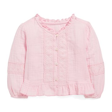 Old Navy Baby Girl Long Sleeve Crafted Femme Top-Solid