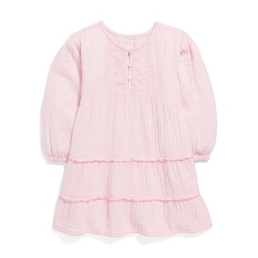 Old Navy Baby Girl Long Sleeve Crafted Femme Dress