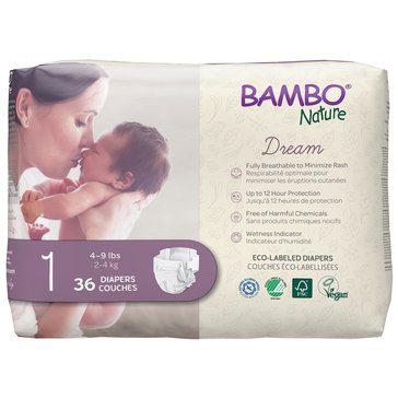 Bambo Nature Dream Eco-Friendly Diapers, 36-Count