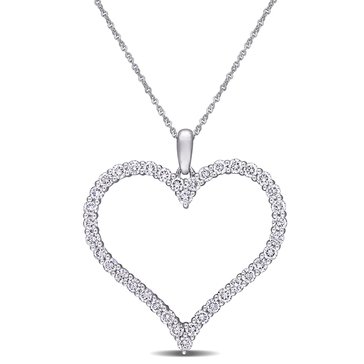 Created Forever 1 1/8 cttw Lab Grown Diamond Open Heart Necklace