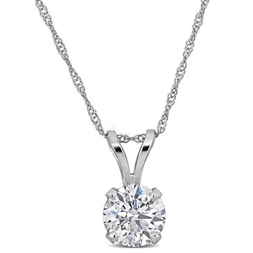 Created Forever 1 cttw Lab Grown Diamond Solitaire Pendant with Chain