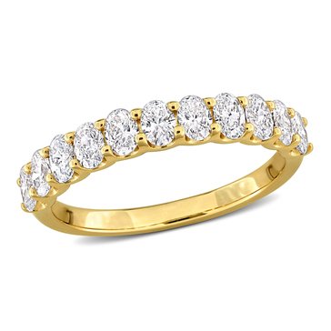 Created Forever 1 cttw Oval Lab Grown Diamond Semi-Eternity Anniversary Band