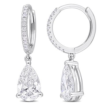 Created Forever 2 1/10 cttw Pear and Round Lab Grown Diamond Huggie Charm Earrings