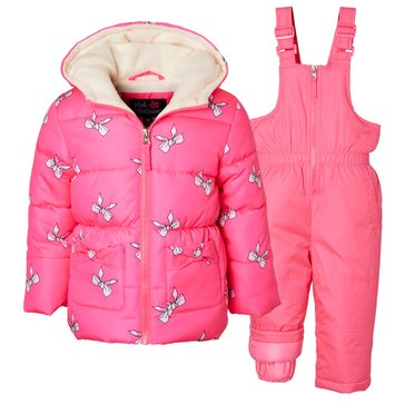 Pink Platinum Toddler Girls' Bow Snow Suit