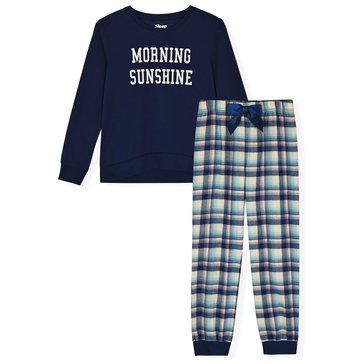 Sleep On It Big Girls' Morning Sunshine Jogger Sleep Sets