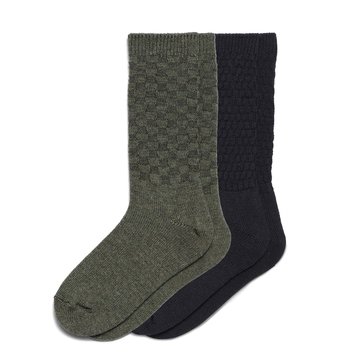 Hue Women's Textured Wool Blend Crew Socks 2-Pack