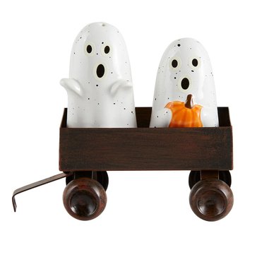 Mud Pie Glow in the Dark Ghost Salt and Pepper Set