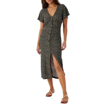 O'Neill Women's Rayney All Over Print Midi Short Sleeve Dress