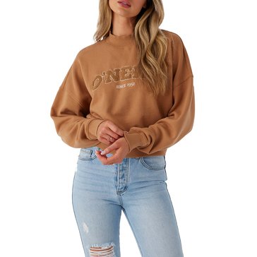 O'Neill Women's Moment Crop Mock Neck Cropped Oversized Sweatshirt