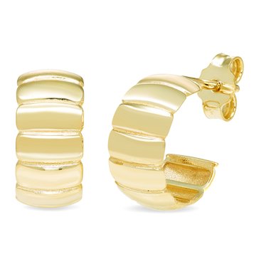 Minimalist Beveled Huggie Earrings