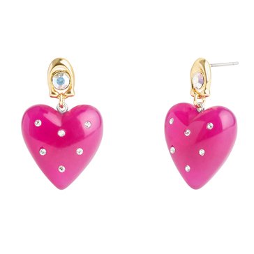 Coach Resin Heart C Drop Earrings