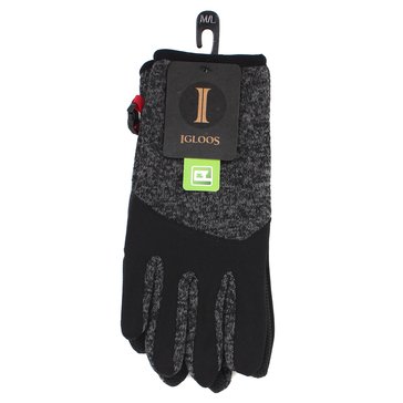 Igloo Men's Sweater Fleece Touch Glove With Stretch Fleece On Back