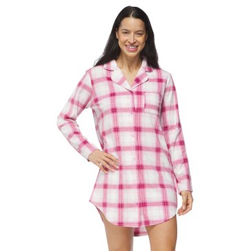 Yarn & Sea Women's Plaid Notch Nightshirt