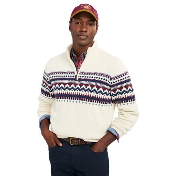 IZOD Men's Holiday Classic 7GG Fair Isle Quarter Zip Sweater