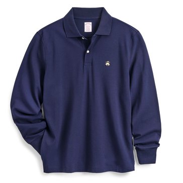 Brooks Brothers Men's Long Sleeve Pique Polo