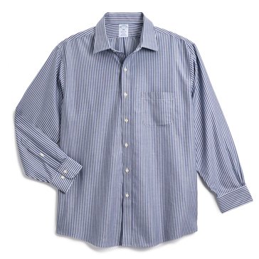 Brooks Brothers Men's Long Sleeve Vertical Striped Windowpane Regular Dress Shirt 