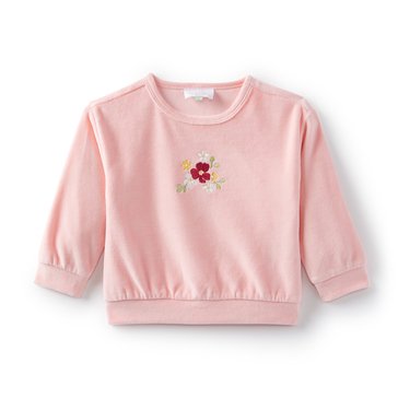 Wanderling Baby Girls' Long Sleeve Autumn Velour Top