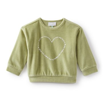 Wanderling Baby Girls' Long Sleeve Velour Sunshine Tee