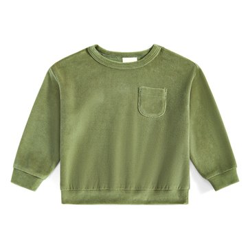 Wanderling Baby Boys' Long Sleeve Velour Solid Top