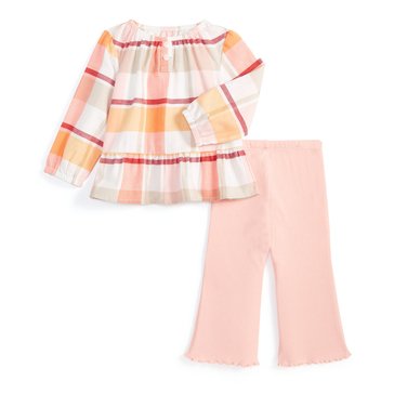 Wanderling Baby Girls' Plaid Flannel Tunic Set