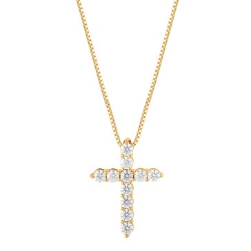 Because by Navy Star 1/2 cttw Diamond Cross Pendant Necklace