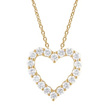 Because by Navy Star 1/2 cttw Diamond Open Heart Pendant Necklace