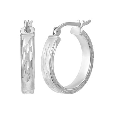 Diamond Cut Hoop Earrings