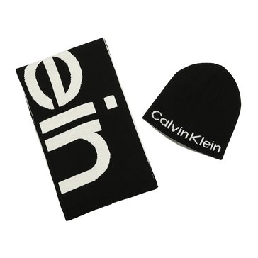 Calvin Klein Logo Hat Scarf Set